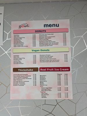 Full menu at Go Nuts On Donuts in Christchurch