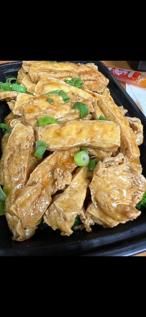 Several different tofu sauces/marinades  at First Wok in Yonkers