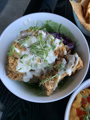 Fried chicken  at Modern Love in Omaha