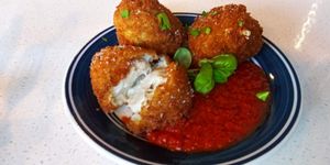 Fried cashew mozzarella with marinara at Modern Love in Omaha