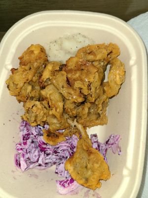 Mushroom fried chick'n and mashed potatoes  at Modern Love in Omaha