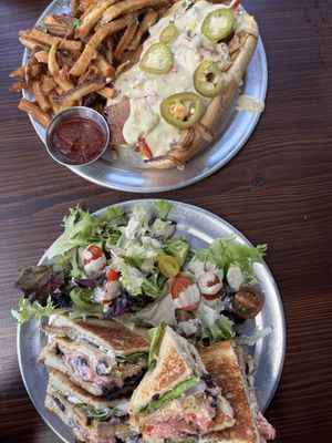 Pepperjack cheesesteak, Club sandwich  at Modern Love in Omaha