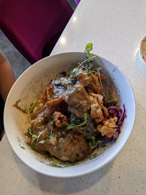 Oyster mushroom chikn bowl at Modern Love in Omaha