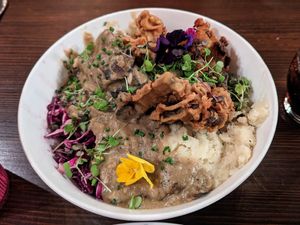 Mushroom Fried Chick'n at Modern Love in Omaha
