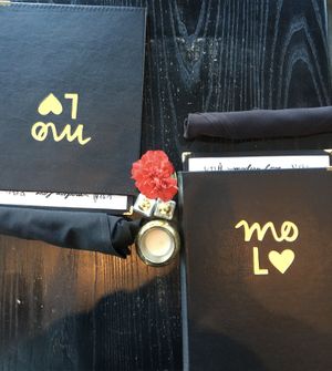 Menu presentation  at Modern Love in Omaha