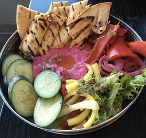 Roasted Beet Hummus appetizer  at Modern Love in Omaha