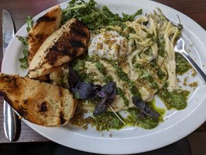 The Alfredo.  I got it without any extras and it was the perfect size.  Also the perfect taste! at Modern Love in Omaha