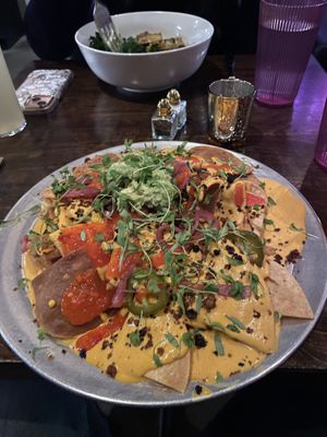 Nachos with walnut chorizo  at Modern Love in Omaha