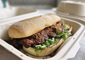 ChickPea Cutlet Parmesan at Modern Love in Omaha