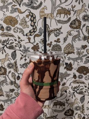 Dutch Chocolate Shake - dutch chocolate (cashew-based) ice cream, chocolate syrup, coconut whip, cocoa powder at Modern Love in Omaha