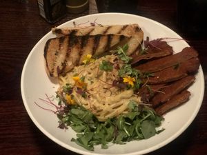 Alfredo with chickpea cutler at Modern Love in Omaha