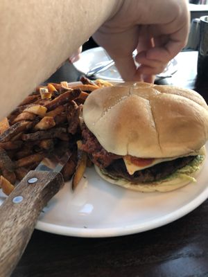Pepper jack burger  at Modern Love in Omaha