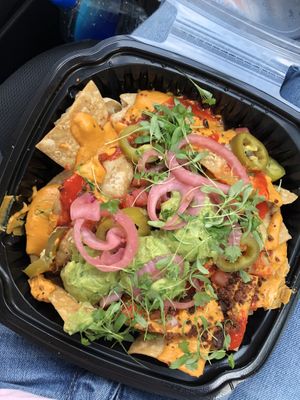 Vegan Nachos at Modern Love in Omaha