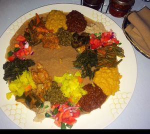 a feast! at Rahel's Vegan Cuisine in Los Angeles