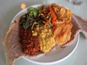 All you can eat buffet at Rahel's Vegan Cuisine in Los Angeles