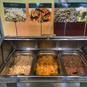 Brown rice, cabbage, buckwheat  at Rahel's Vegan Cuisine in Los Angeles