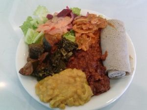 all you can eat lunch buffet at Rahel's Vegan Cuisine in Los Angeles