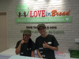 The staff are very friendly :-) at LOVEinBread in Central Singapore