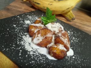 Platano fritto at K-Bistrot in Milazzo