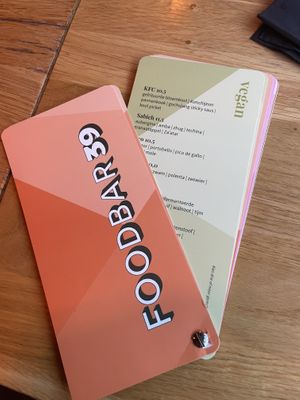 Originele menukaart!  at Foodbar 39 in Den Burg