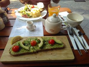 Avocado toast at Le Pain Quotidien - Oud Zuid in Amsterdam
