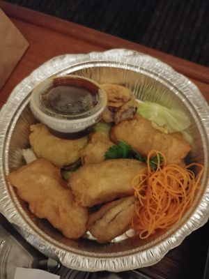 Tempura: mushroom, zucchini and sweet potato at Yuan in Montreal