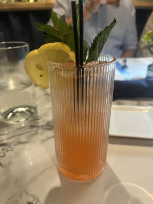 Delicious mocktails and cocktails. They was the Mint Berry Spritz mocktaill  at Longet in Venice