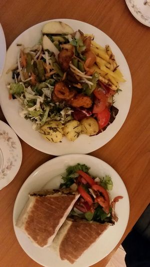 Salad &  Baloush wrap at Kemis Pontcanna in Cardiff