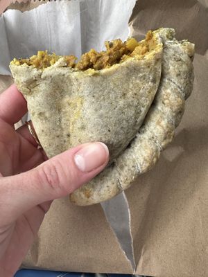 Vegan pasty (this is half). Good amount and flavour.  at Simple Simon in Donegal