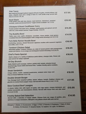 Lunch menu, cont. 06/2025 at Simple Simon in Donegal