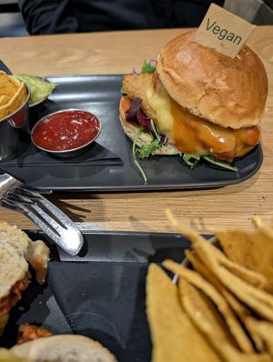 Chicken & Chorizo Burger at Dice Board Game Lounge in Portsmouth