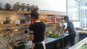 Making juice at Radicle Juice in Vancouver, BC Canada at Radicle Juice in Vancouver