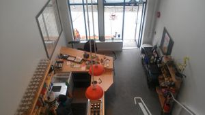 From upstairs seating area at Radicle Juice in Vancouver, BC Canada at Radicle Juice in Vancouver