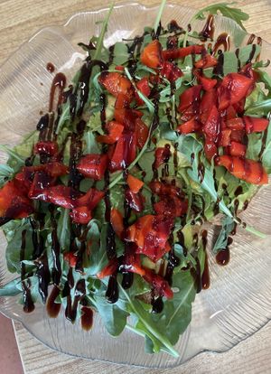 Avocado Toast 😋 (very pretty)  at Green Cuisine Restaurant in Stone Harbor