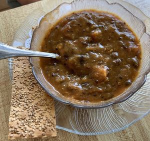 Vegan Chili (quinoa & sweet potato(?)) Special 😋  at Green Cuisine Restaurant in Stone Harbor