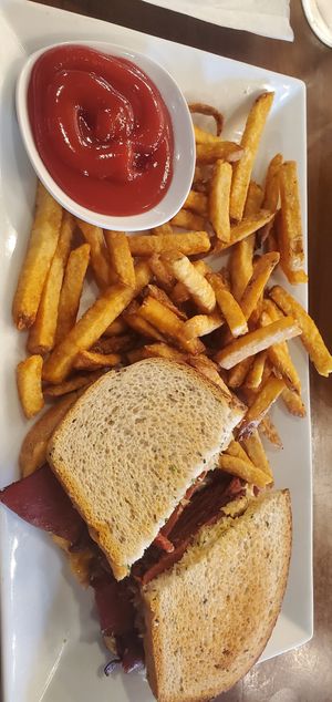 Vegan Ruben. New fries are good at True BBQ and Whiskey Bar in Munster