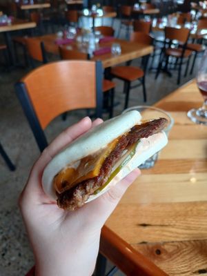 Bao Burger made vegan at Red & The Wolf in Clawson