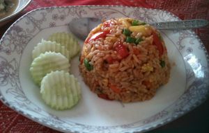 Vegetarian fried rice for 18000 k at Visoun in Luang Prabang