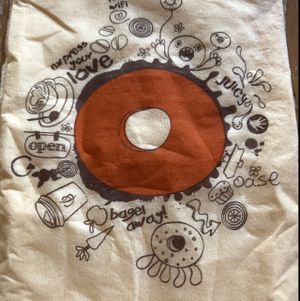 love the napkins! at Bagels & Beans - Bos en Lommerweg in Amsterdam