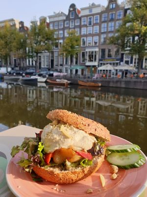 Mega vega warm bagel at Bagels & Beans - Keizersgracht in Amsterdam
