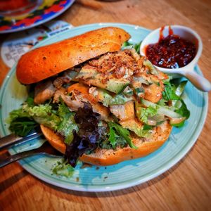 Fake chicken, vegan bagel ⭐⭐⭐⭐⭐ at Bagels & Beans - Keizersgracht in Amsterdam