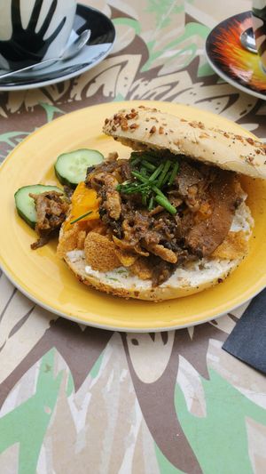 Mushroom bagel at Bagels & Beans - Keizersgracht in Amsterdam