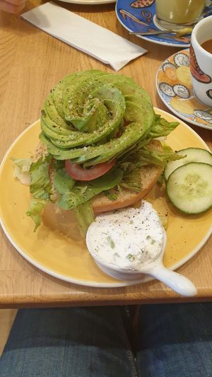 Avocado and cream cheese bagel at Bagels & Beans - Roetersstraat in Amsterdam