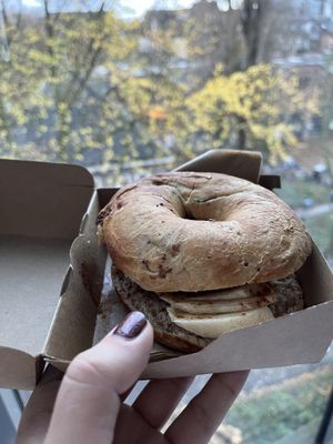 Banana bagel   at Bagels & Beans - Roetersstraat in Amsterdam