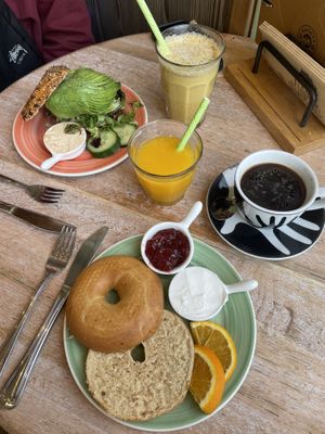 Avocado bagel & Good morning bagel  at Bagels & Beans - Roetersstraat in Amsterdam