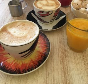 Soy-cappuccino at Bagels & Beans - Waterlooplein in Amsterdam