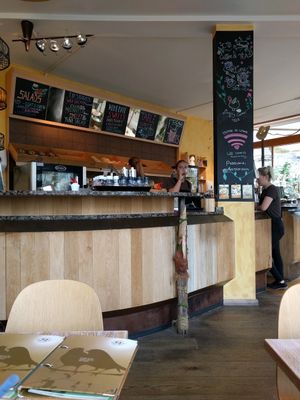 the counter at Bagels & Beans - Waterlooplein in Amsterdam