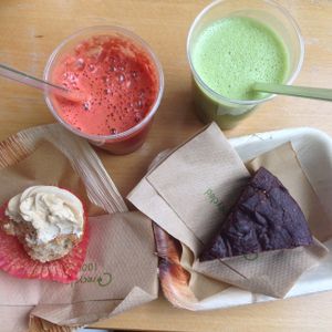 juice and cakes - so delicious!  at Vegabond - Leliegracht in Amsterdam