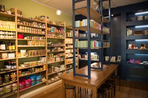 Our refurbished store and lunchroom, now with more seating space! at Vegabond - Leliegracht in Amsterdam