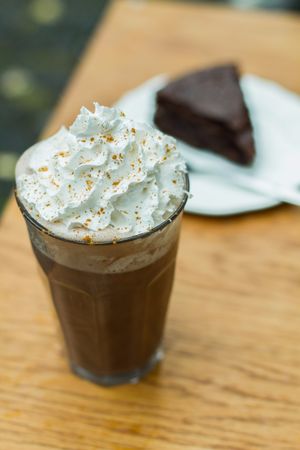 Hot chocolate with vegan whipped cream, wow! at Vegabond - Leliegracht in Amsterdam